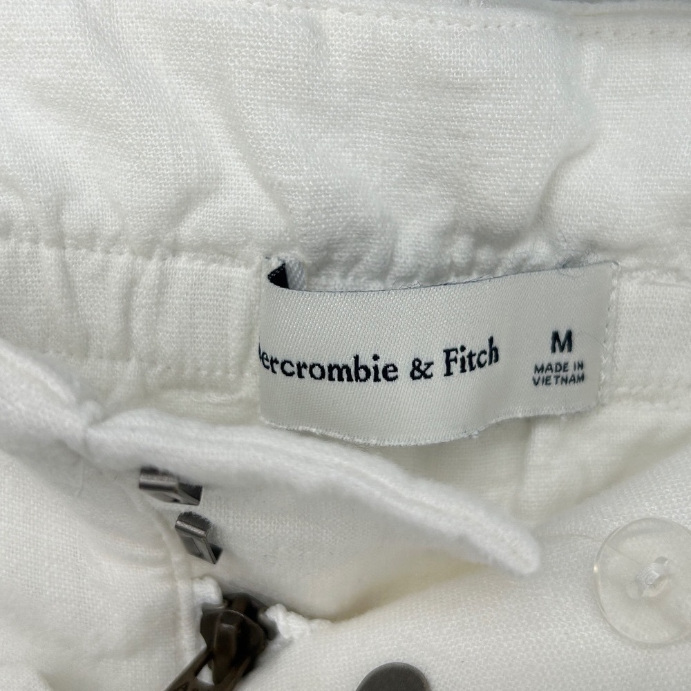 Abercrombie & Fitch White Linen Blend Paperbag Waist Shorts Womens Medium M - Picture 4 of 8